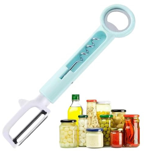 Apriscatole, apriscatole, apriscatole, apriscatole per birra, cavatappi, apribottiglie per vino, pelapatate per verdure, apribottiglie in sughero per vino per casa, cucina e viaggi