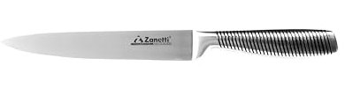 Zanetti, Coltello Arrosto Modello Ultra, Coltello Acciaio Inox, Lama 20 cm, Spessore 2.5 mm, Coltello Cucina Professionale, Manico Vuoto Acciaio Inox