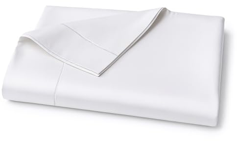 Lane Linen 100% Egyptian Cotton Twin Size Flat Sheet Only (68x100) - Elegant Sateen Weave, Ultra Soft, Breathable, Highly Durable - White