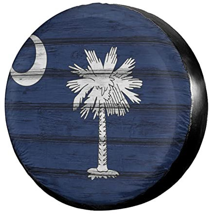 Reifenhülle Flagge Von South Carolina Tire Cover Waschbar Ersatzradabdeckung Passend Ersatz Reifen Abdeckung Für Viele Fahrzeug Anhänger Truck 17 inch