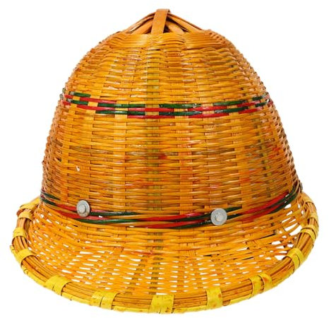 HOMSFOU Bambusgewebter Sicherheitshelm Für Außenbereich Verstellbarer Bauhelm Mit Atmungsaktiver Konstruktion Für Baustellen Und Schutz Am Kopf Gelb Einheitsgröße