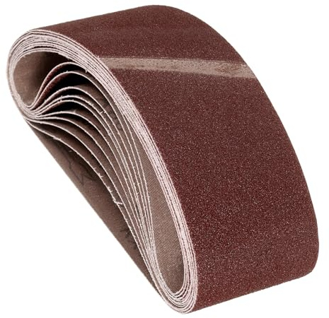 Kozelo Schleifbänder 100 x 533mm Universal-Schleifband 80 Körnung 12 Stück | Aluminiumoxid Schleifpapier für Bandschleifer Metallschleifen Holzbearbeitung Schweißrostentfernung