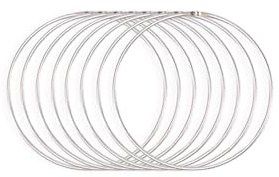 Vaessen Creative Anello in Metallo Ø 10 cm x 3 mm 8 Cerchio Decorativo Argento-Filo Metallico, Fiori Secchi, Macramè, Acchiappasogni, Mobile Fai da Te e Decorazioni da Parete, 10 cm