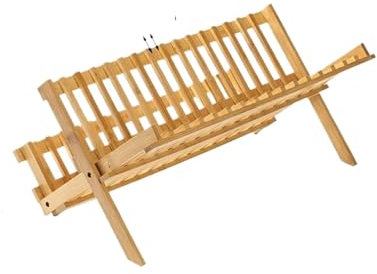 ZUGLQYSX Escurridor De Platos De Madera Escurreplatos de Doble Capa, escurridor de Cubiertos Plegable de Madera, Apto for encimeras de Cocina. para Fregadero Y Cocina(Style1)