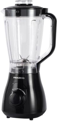 Progress Jug Blender 1.5L, 500W, 2 Speed With Pulse | 4-Wing Stainless Steel Blade, Plastic Detachable Jug, Dial Control, Smoothies Soups Shakes, Easy Clean Parts