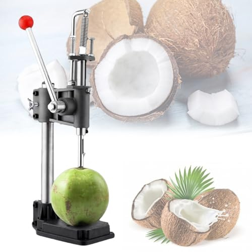 Manual Open Coconut Machine, Punch Outer Diameter 20mm, Column Height 360mm, Column Diameter 30mm, with Anti-Slip Base, Locatable Depth/Handle Spring Rebound, for Home, Fruit Shops and Markets