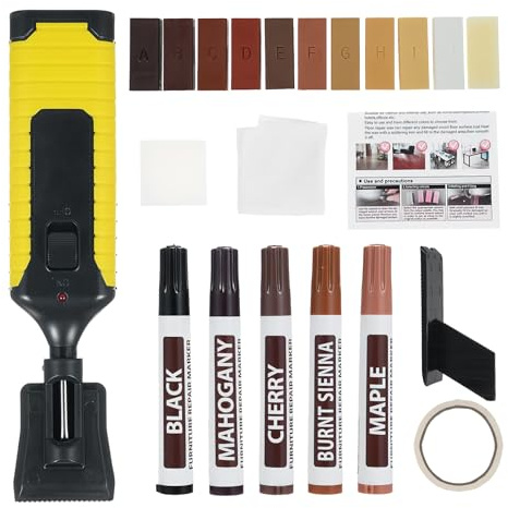 Reparación De Rayones En Suelos De Madera,Kit de Reparación para Suelos de Madera en 11 Colores - Pintura Impermeable para Marcadores para Muebles de Cocina Baño Salón Puertas Mesas