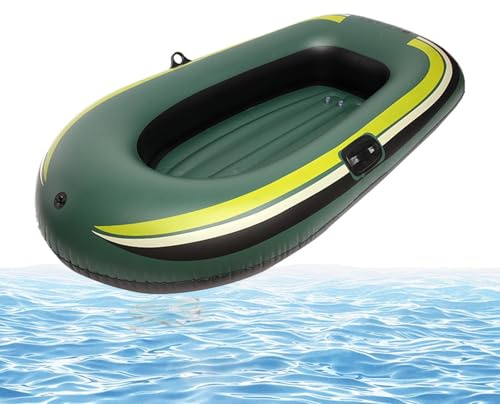 Generisk uppblåsbar uppblåsbar uppblåsbar gummibåt – 1 person halkfri simning, liten uppblåsbar fiskebåt | för pool, sjö, flodbrygga, vattensport, utomhus, sommar, solbad, paddlar utforskning