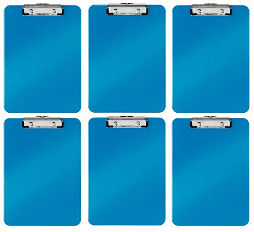 Leitz 3963 Klemmbrett Bebop A4 Polystyrol 6er Sparpack (blau, 6)