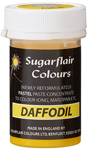Sugarflair Pastel Daffodil Food Colouring Paste - Highly Concentrated for Use with Buttercream, Sugar Paste, Royal Icing or Cake Mixes, Vibrant Colour Food Dye - 25g