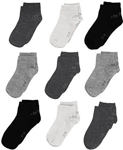 s.Oliver pojkar 9er pack sneakersockor junior kvarts med mjuk kant barn halvstrumpor