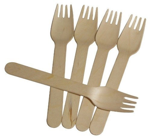 cubex professional Tenedores de madera de abedul, 160 mm, desechables y desechables, 100 unidades