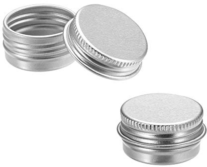 källkarta 3 st. Metallburk runda aluminiumburkar plåtburk 0,17 oz 5 ml | Skruvlock, aluminium