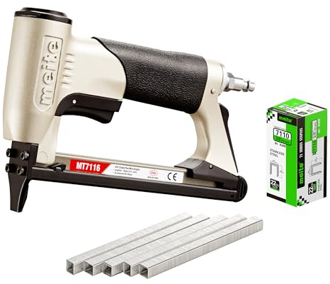 meite MT7116 Air Staple Gun, Type 71 Upholstery Staple Gun, Pneumatic Upholstery Stapler for DIY, Decoration and Woodworking, Uses Type 71/6-22 mm Staples