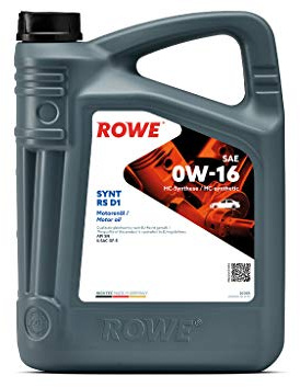 ROWE - 5 Liter HIGHTEC SYNT RS D1 SAE 0W-16 Motorenöl - PKW Motoröl für Benzin- und Hybridfahrzeuge