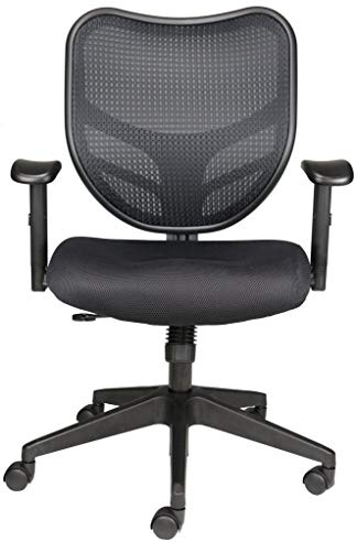 Oak Hollow Furniture Valera Series Office Chair Task Chair Conference Seating Computer Chair, Fabric Soft Seat Cushion, Mesh Back, Adjustable Swivel and Tilt (Black, Carpet Casters)