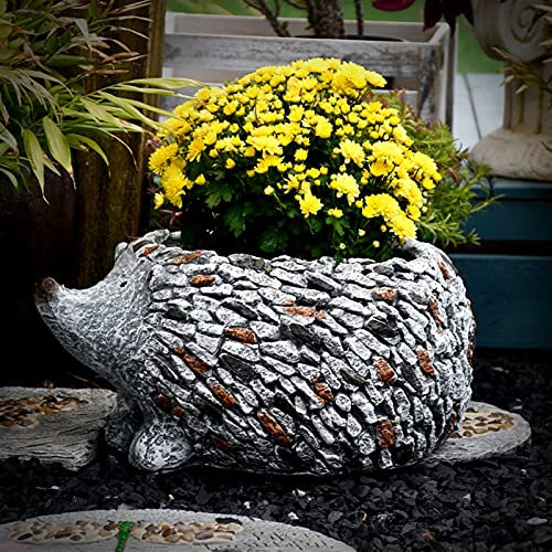 XXXXW Gartenstatuen Igel Blume Topf Zement Succulent Topf Tier Große Innenhof Balkon Outdoor Statue Dekoration Gartenarbeit Garten Statue Dekoration Dekorative Gartenskulptur