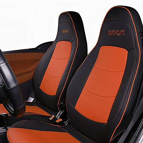 HOWWO Auto Voll Wickeln Sitzbezug Leder Dekoration für Smart 451 450 Fortwo Vier Jahreszeiten Atmungsaktiv Nicht Bewegt Sitzkissen Auto Styling