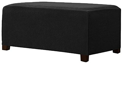 Rechteck Ottomane Schonbezug, Stretch Husse Für Fußstütze Waschbar Fußhockerbezug, Husse für Sofa Fußbank,Wohnzimmermöbel Dekoration Ottoman Bezug Protector (Color : A, Size : 105-145cm)