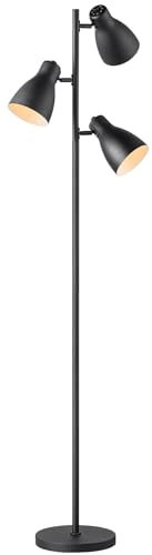 Home Sweet Home Moderne Lampadaire | 38.5/38.5/166.5cm | Noir | Lampadaire | 3 lumières | Avec source lumineuse LED E27 4W 806lm 2700K | avec interrupteur au pied | adapté pour le salon