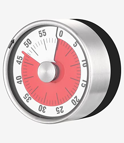 Temporizador de Cocina analógico de 60 Minutos, recordatorio mecánico, Herramienta de gestión del Tiempo para niños y Adultos, indicador de Tiempo restante, Alarma acústica
