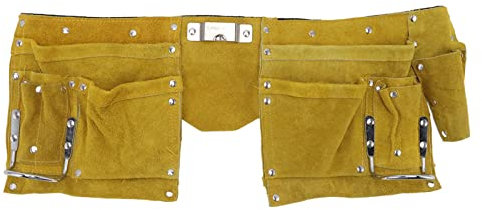 Ceinture à Outils Bronzée Huilée, Ceinture à Outils en Cuir Robuste, Tablier de Travail, Boucle à Dégagement Rapide, Ceinture Réglable pour Charpentier, Construction