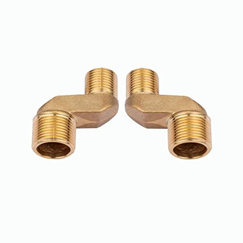 BiaoTeng 3/4 to 1/2 Shower Adapter,Adjustable Swing Arm,1/2 Inch to 3/4 Inch Adapter Brass,3/4 to 1/2 Elbow,Shower Hose Connector 3/4 to 1/2,Adjustable Swing Arm,Golden B
