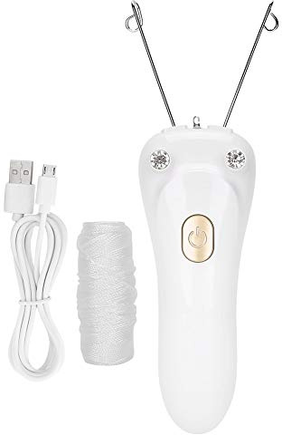 Ansiktshårborttagare,ANGGREK Elektrisk Trådepilator Hårborttagningsmedel Elektrisk Tråd Epilator Hårborttagare USB Uppladdningsbar Sladdlös Elektrisk Ansiktsgängning Hårborttagning (Guld)