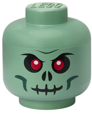 LEGO Iconic Storage Head Large, Stackable Storage Box, 8,5 L, Sand Green, Green Skeleton…