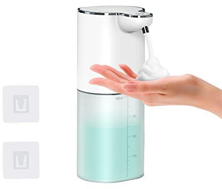 Dalugo Automatic Wall Mounted Soap Dispenser, 400ml Rechargeable, 4 Adjustable Levels, IPX5 Waterproof Touchless for Bathroom & Kitchen