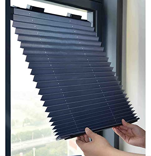 FJAUOQ Sonnenschutz verdunkelungsrollos Mit Saugnäpfen Thermo Dachfenster Rollos Ohne Bohren Plissee Rollos Temporäre Jalousien,70x120cm