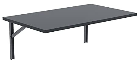 AKKE Wandklapptisch für Küche Zimmer Wohnzimmer Kinderzimmer 120 cm x 60 cm, Wandtisch klappbar, Klappbarer Wandtisch Küchentisch Kindertisch, Klapptisch Klappschreibtisch Küche Antracyt