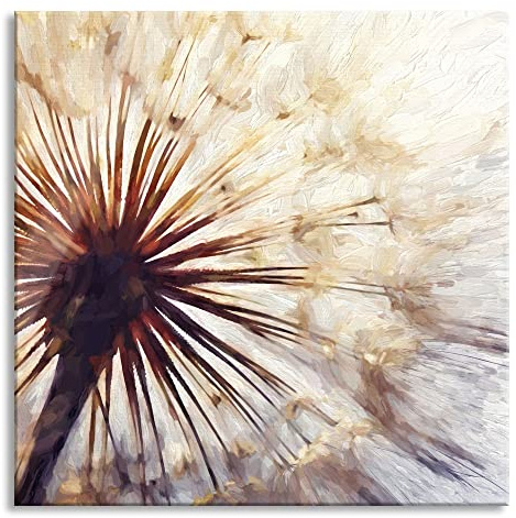Pixxprint Glasbild, Wandbild auf Echtglas, Schöne Pusteblume, 40x40 cm, inkl. Aufhängung und Abstandshalter