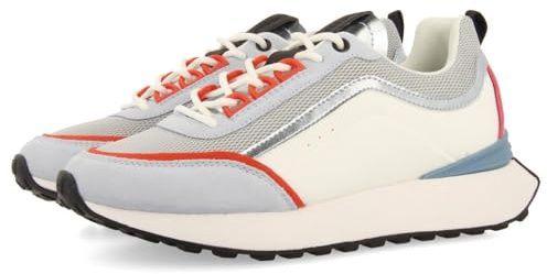 Sneakers Blancas con Detalles Azules para Mujer BALLAGAT