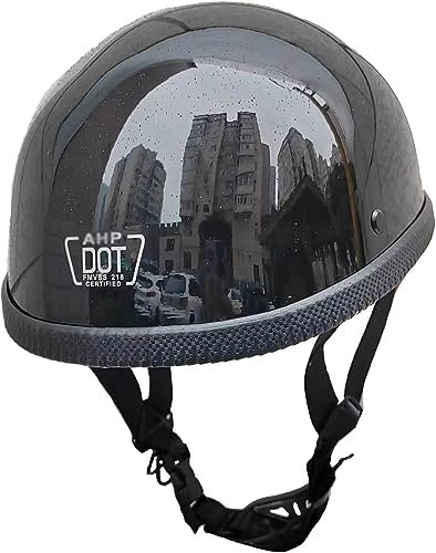 Rétro Moto Mezzo Casco Scooter, Nero Motociclo Casco Mezzo, Vintage Caschi Da Moto, Moto Casco A Scodella ECE DOT Omologato, Caschi Jet Per Scooter Chopper Cruiser ( Color : B , Size : XXL=(63cm) )