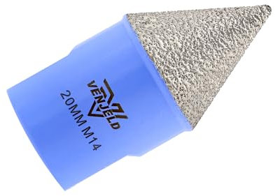 Punta per Smusso Diamantata 20mm Fresa Diamantata con Filettatura M14 per Smussare Allargare Rifilare i Fori di Piastrelle in Ceramica Porcellana Marmo Granito VENJELD