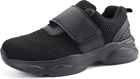 Ortho+rest Damen Diabetikerschuhe mit verstellbarem Verschluss Orthopädische Gehschuhe Ödem Schuhe für geschwollene Füße (39,Schwarz)