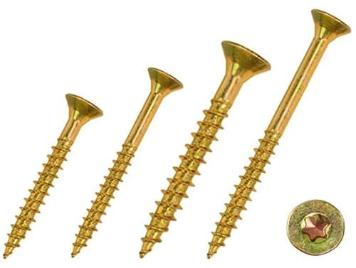 Spanplattenschrauben - Teilgewinde - galvanisch verzinkt, gelb - Torx TX (100, 5,0 x 70 mm)