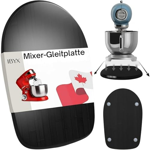 Ibyx Bambus Gleitbrett mit leisen Rollen – Kompatibel mit KitchenAid 4,3 L-Küchenmaschine – Verschraubt, bis 18 kg belastbar, schont die Arbeitsplatte
