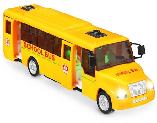 Toddmomy 1 Stück Gelbes Schulbus-Spielzeug Für Kinder Zurückziehbarer Schulbus Mit Licht Und Geräuschen Kunststoff-Schulbus-Druckgussmodell Für Jungen Und Mädchen Als Geschenk