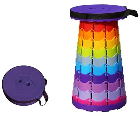 SPXTOM Reisestuhl, robuster, zusammenklappbarer Hocker, höhenverstellbar, tragbarer, einziehbarer Campinghocker, leicht, for Angeln im Freien, Wandern, max. 400 Pfund (Color : Y)