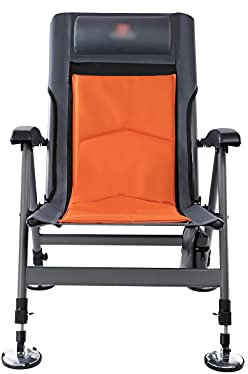 Angelstühle für Erwachsene Camping-Bett-Stuhl Multifunktionale Folding-Angel-Liegestühle mit Verdicken Kissen Verstellbare Rückenlehnenbeine for den Außenstrand Campingstühle ( Color : Orange )