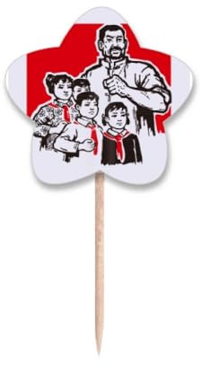 China Red Education Publicity Model - Palillos de dientes, diseño de bandera de estrella