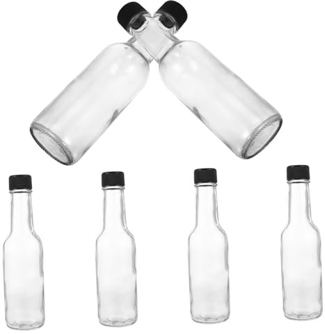 MAGICLULU Bouteilles à Sauce en Verre 150ml Lot De 6 Bouchon Étanche Polyéthylène Solide Pratiques pour Condiment Ketchup Vinaigrette Pique- La Cuisine