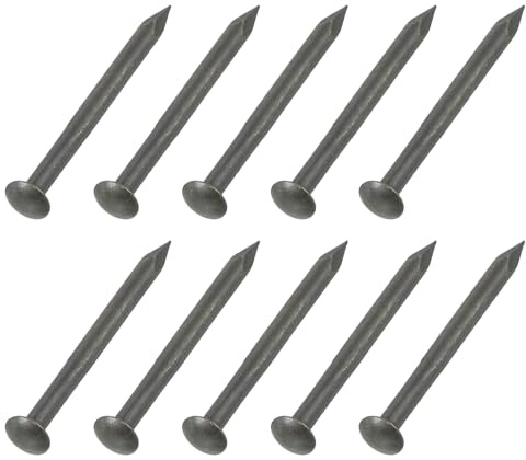 sourcing map 50Pcs Small Hardware Nails, 2D x 1 Brass Round Head Nail Common Finishing Nail for Household Woodworking Picture Hanging DIY Projects, Bronze