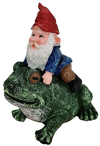 OFFSCH Kreativer Zwergenschmuck Aus Harz Gartenhof-Ornament Für Außenbereich Froschförmiges Dekorationselement Mit Starker Dekorativer Wirkung