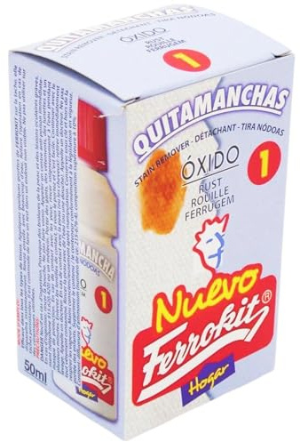 Bricoloco Quitamanchas instantáneo de óxido de hierro y otras manchas persistentes en ropa de todo tipo de tejidos. 50 ml. Acción inmediata. No daña ni docolora los tejidos