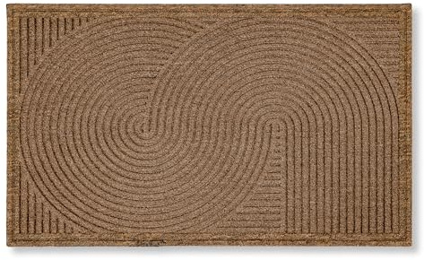 Wetterfeste Fussmatte robust außen rutschfest - Braun 60x90cm (Rechteckig) | Große Schmutzfangmatte wetterfest Outdoor Türmatte für Eingangsbereich & Balkon Fußmatte strapazierfähig und wasserabweisend