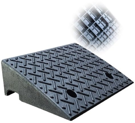 Rampe de Trottoir Portable Robustes Rampe en Caoutchouc H 5-25 CM Rampe de Seuil Rampe de Bordure pour Camion Vélo Moto Garage Scooter Caravane(50X38X15CM)