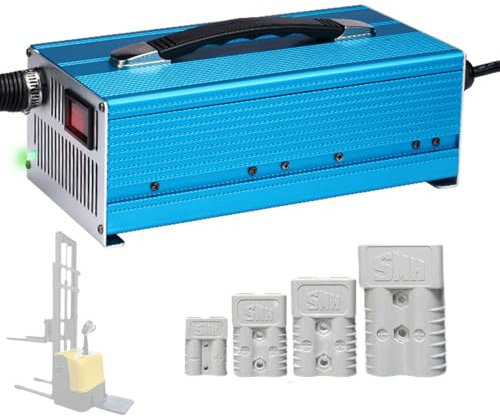WLEJSL Caricabatterie Carrelli Elevatori Elettrici 24V 50A con Spina di Uscita Anderson 50A/120A/175A/350A Auto Elettriche, Carica Batterie Ad Alta Potenza Carrelli Elevatori,120A